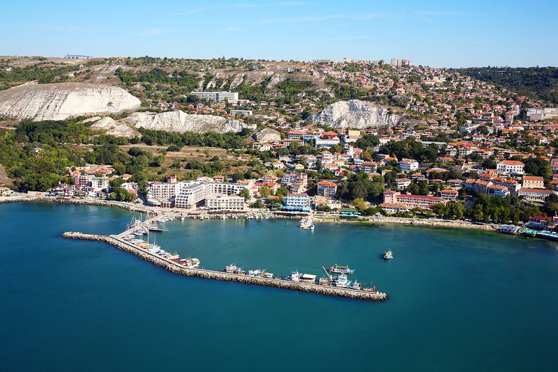 Balchik aerial view Black Sea